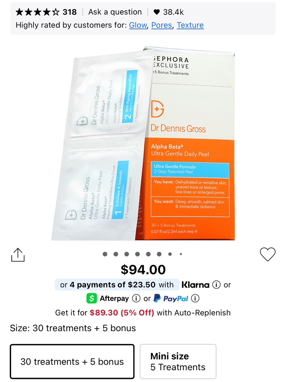 NWT Dr. Dennis Gross Alpha Beta Ultra Gentle Daily Peel